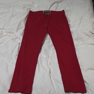 Levi's 511 Bold Red Denim Jeans Trousers 36x 32